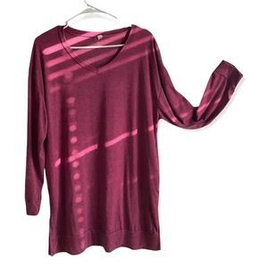 ZZER burgundy vneck long sleeve sweater